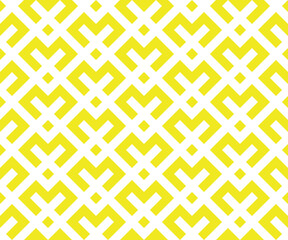 Abstract geometric pattern. A seamless vector background. White and yellow ornament. Graphic modern pattern. Simple lattice graphic design
