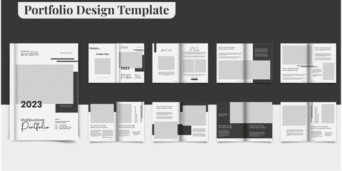 Multipurpose Portfolio Template Design Portfolio Design Interior Brochure Layout Design Portfolio Brochure Layout - obrazy, fototapety, plakaty