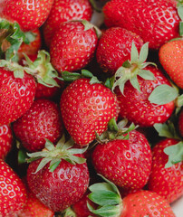 Fresh red strawberries close up. Natural berries background.