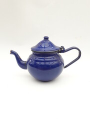 Vintage blue enameled metal coffeepot