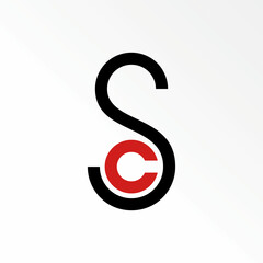 Letter or word SC or CS sans serif line font in simple and precision image graphic icon logo design abstract concept vector stock. Can be used as a symbol related to anitial or monogram