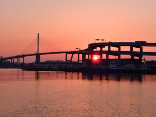 福岡市　荒津大橋の夕焼