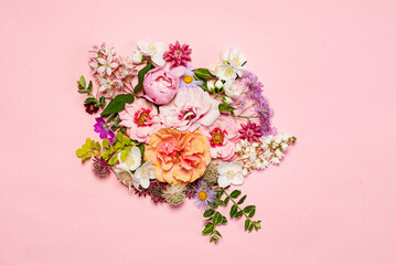 nice flowers on the pink background