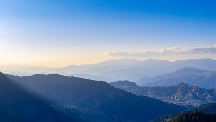 evening sunset time mountains image