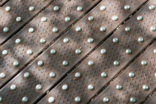 Rivets On A Metal Staircase