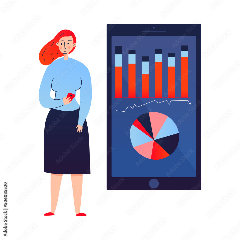 Poster mobile banking analytics composition