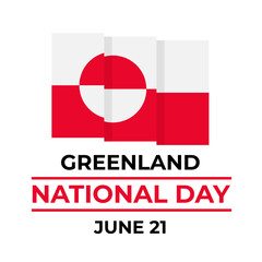 Greenland National Day typography. Holiday celebration on June 5. Vector template for banner, flyer, greeting card, etc