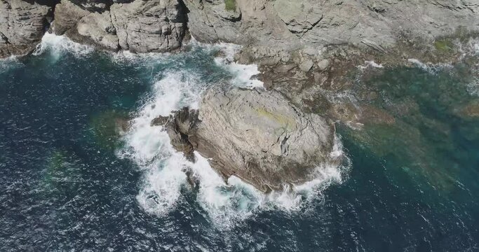 Aerial view of Iles d'Hyeres, French Island on a sunny, beautiful day.