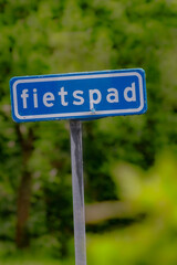A Dutch road sign of a bicycle path
