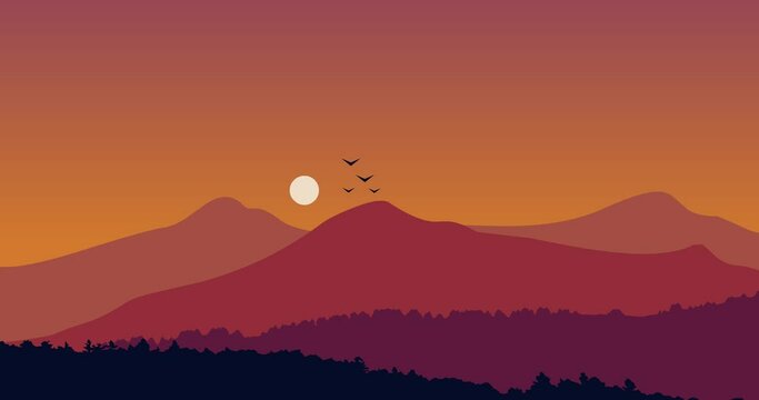 dense and vast plateau parallax animation video