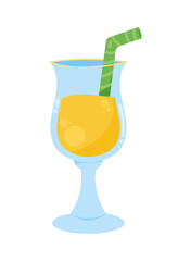 yellow cocktail in cup