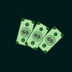 Dollar sign illustration on black background 