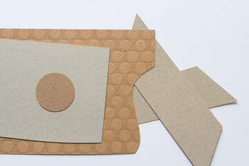abstract background with cardboard pieces and paper circle