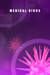 3d render Corona virus microscopic view
