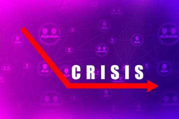 2d illustration Financial crisis concept, Economic Crisis. Business concept
