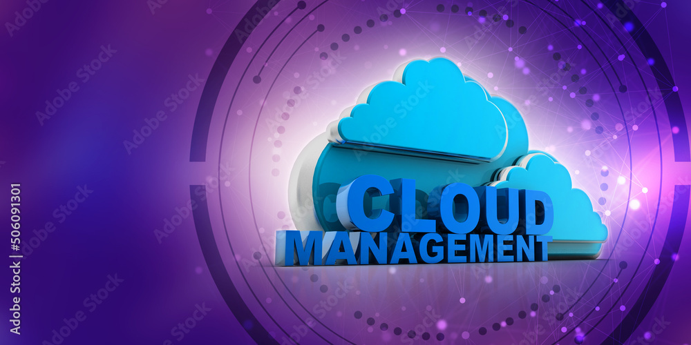 Poster 3d rendering file storage in cloud management
