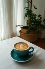 High angle view of coffee on table