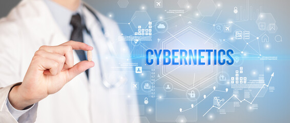 Doctor giving a pill concept