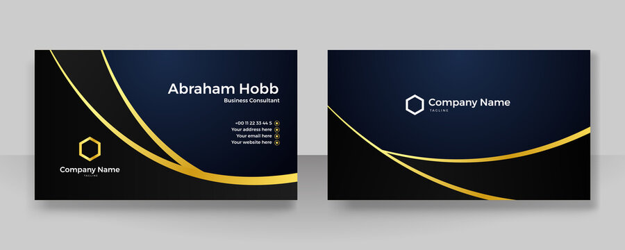 Modern Black And Blue Business Card Design