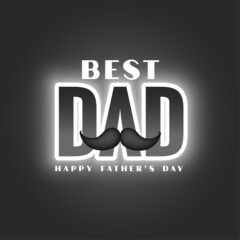 best dad happy father's day glowing poster with mustache