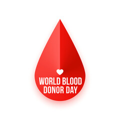 world blood donor day poster with drop of blood