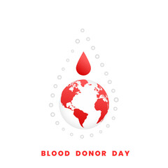 Obraz premium drop of blood with earth poster for blood donor day