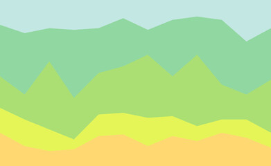 Fondo de capas de monta&ntilde;as superpuestas de color amarillo y verde.