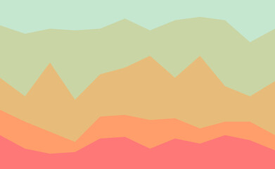 Fondo de capas de montañas superpuestas de color naranja y verde.