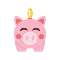 piggy savings with coin