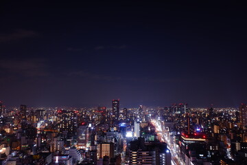 Fototapeta na wymiar 大阪の都市風景　夕暮れと夜景