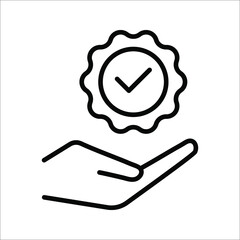 Premium quality badge icon on white background. Rosette Stamp Icon Vector Design Template.