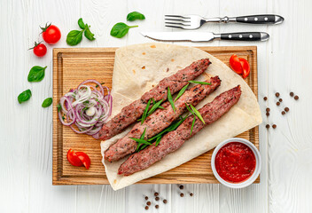 Grilled Lula kebab with spices