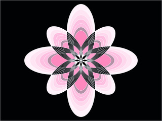 Lace flower. Vector art design. Flower created from the lines, looking like lace. 