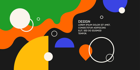 Fototapeta premium Composition with geometric shapes. Abstract background for design. Trendy stylish graphics