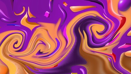 Purple orange liquid background. Highly detailed colorful vibrant abstract paintings for use as backgrounds, textures and overlays	