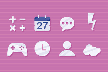 set of applications icons