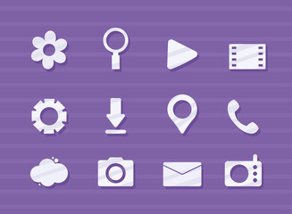 twelve applications signs icons