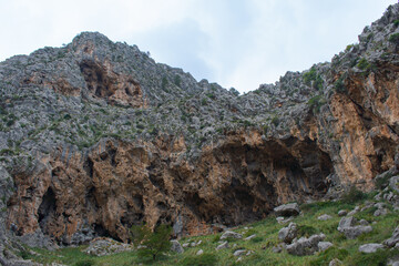 Cliffs of Torrent de Pareis in Sa Calobra Mallorca, Spain