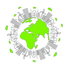 World environment and earth day concept. Vector illustration template for logo design, banner, poster, flyer, sticker, postcard, etc.