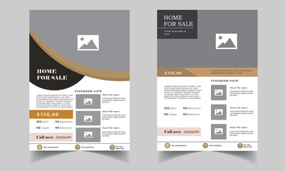 Professional real estate flyer design, Flyer Design Template. Professional Brochure. Real Estate Poster Vector.