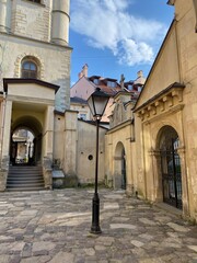 The modern city of Lviv in western Ukraine with ancient European architecture