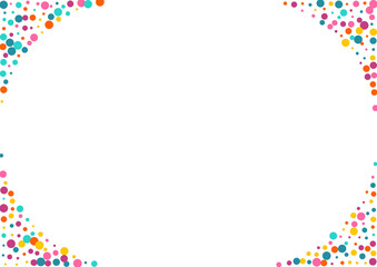 Bright Rain Carnival Vector White Background.