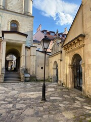 Fototapeta premium The modern city of Lviv in western Ukraine with ancient European architecture