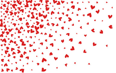 Fototapeta na wymiar Red Confetti Vector White Backgound. Romantic