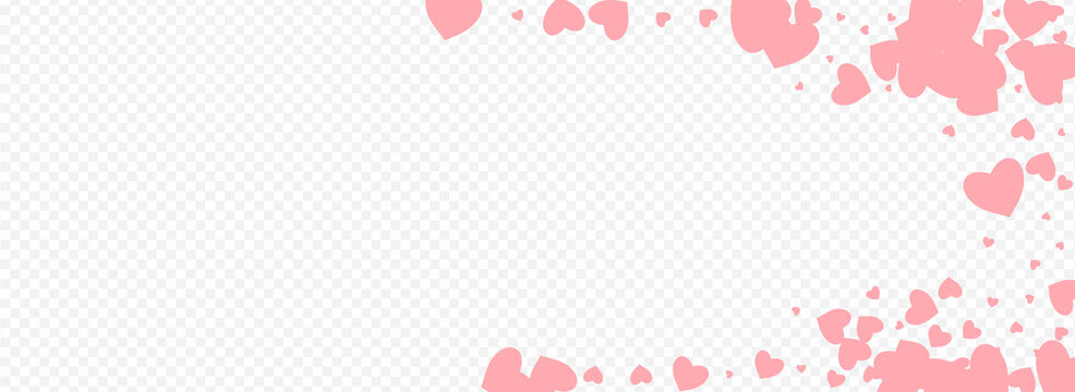 Pink Hearts Vector Panoramic Transparent