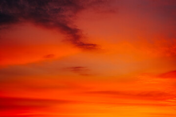 Beautifu orange sky at the dusk.