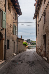 Fototapeta na wymiar Street of Bassano del Grappa, Vicenza, Veneto, Italy, Europe