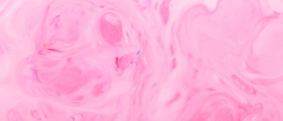 Obraz premium Light pink fluid art background. Blurred pink shapes on a liquid surface. Abstract wallpaper of soft pink shades