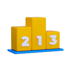 3d illustration podium winner icon