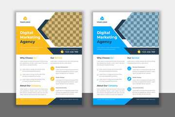 Modern digital marketing agency flyer template